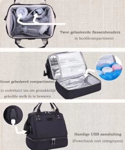 Rose & Ollie Kleine Kolftas Handtas Model Zwart - Koeltas Moedermelk -Babyproducten Winkel 1000x1200 6