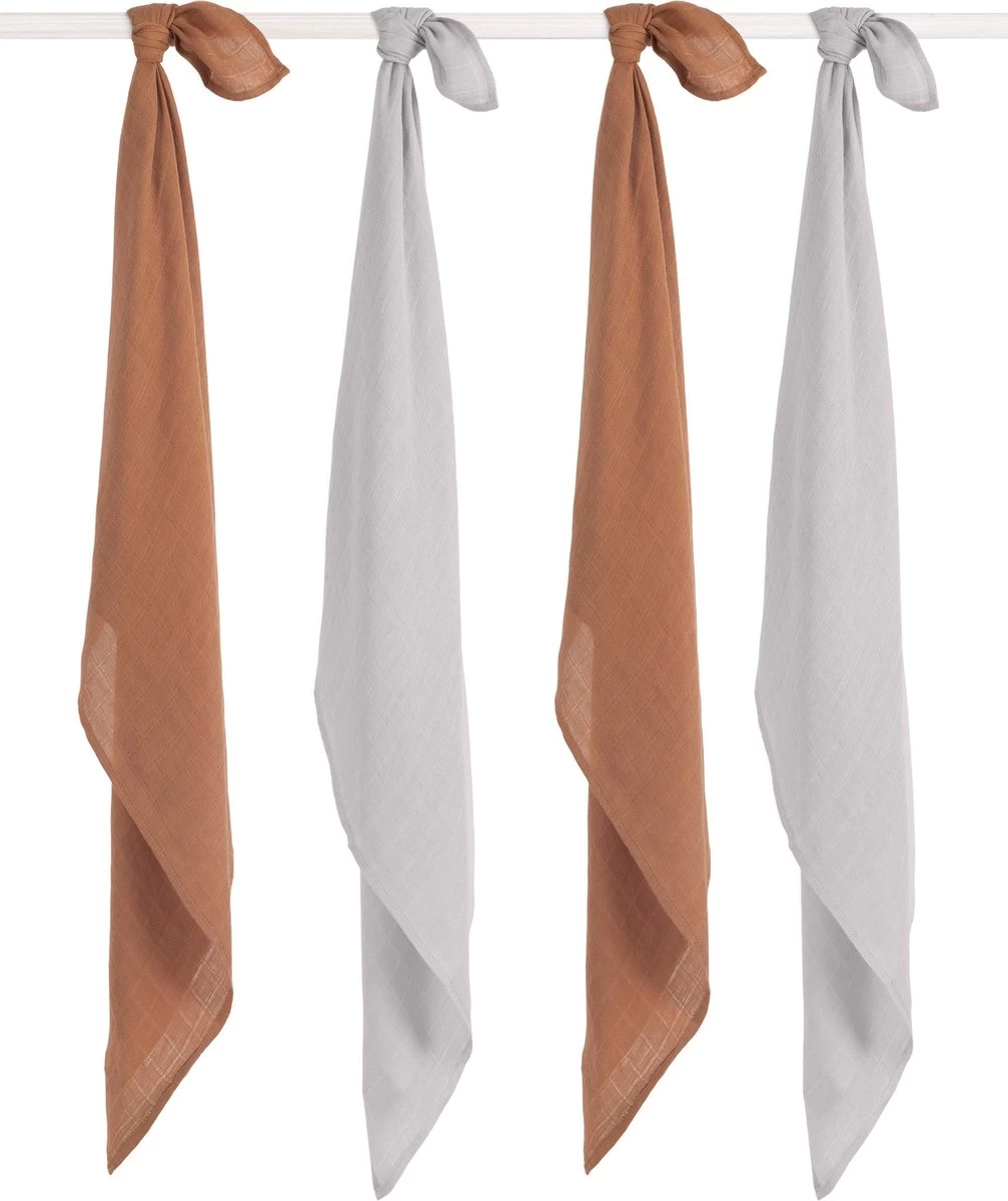 Jollein Hydrofiele Doek Small 70x70cm Bamboe Katoen - Caramel - 4 Stuks 11 Jollein Hydrofiele Doek Small 70x70cm Bamboe Katoen - Caramel - 4 Stuks - Afbeelding 11