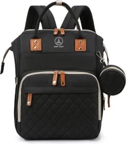 Humpy Dumpy Stijlvolle Luiertas Rugzak (Zwart) Met Uitschuifbaar Verschoon/ Slaap Bedje. Incl. Verschoon Matje, USB Poort & Buggy Straps -Babyproducten Winkel 1052x1200