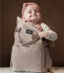 NanaBeebi Luiertas Rugzak Met Verschoonmatje - Beige Taupe - Inclusief Flessenwarmhouder - Kinderwagenhaken En Isoleervak -Babyproducten Winkel 1057x1200 2
