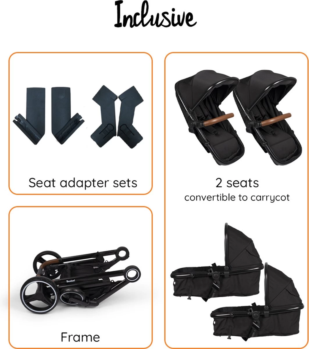 Baninni Duo Kinderwagen Luiz Grijs 2 Baninni Duo Kinderwagen Luiz Grijs - Afbeelding 2