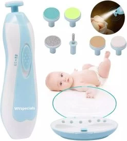 WVspecials® Elektrische Baby NagelKnipper Blauw & Handige Opberg Doos Elektrische Baby Nagelschaartje- Baby Nagelknipper - Baby Nageltrimmer - Baby Nagelset - Baby Nagelvijl - Voor Baby - Ultra Stil (slapend Knippen) - Black Friday - Sinterklaas -Babyproducten Winkel 1079x1200