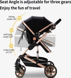 Luxe Kinderwagen 3 In 1 - Wandelwagen - Kinderwagen 3-in-1 Incl Autostoel - Kinderwagen Maxi Cosi – Buggy 3 In 1 - Newborn - Zwart -Babyproducten Winkel 1084x1200 2