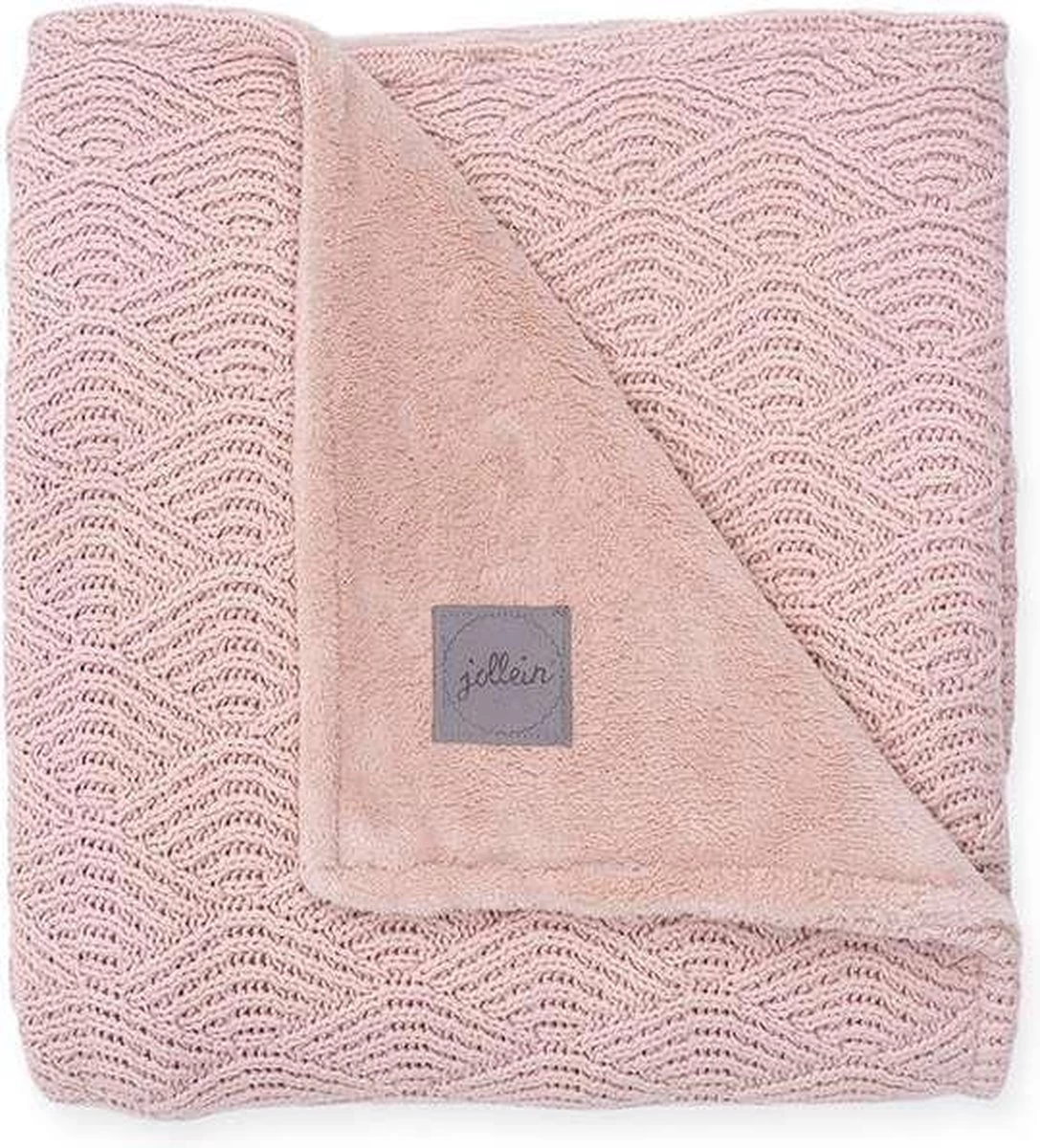 Jollein Baby Deken Wieg 75x100cm River Knit - Pale Pink/Coral Fleece 1 Jollein Baby Deken Wieg 75x100cm River Knit - Pale Pink/Coral Fleece