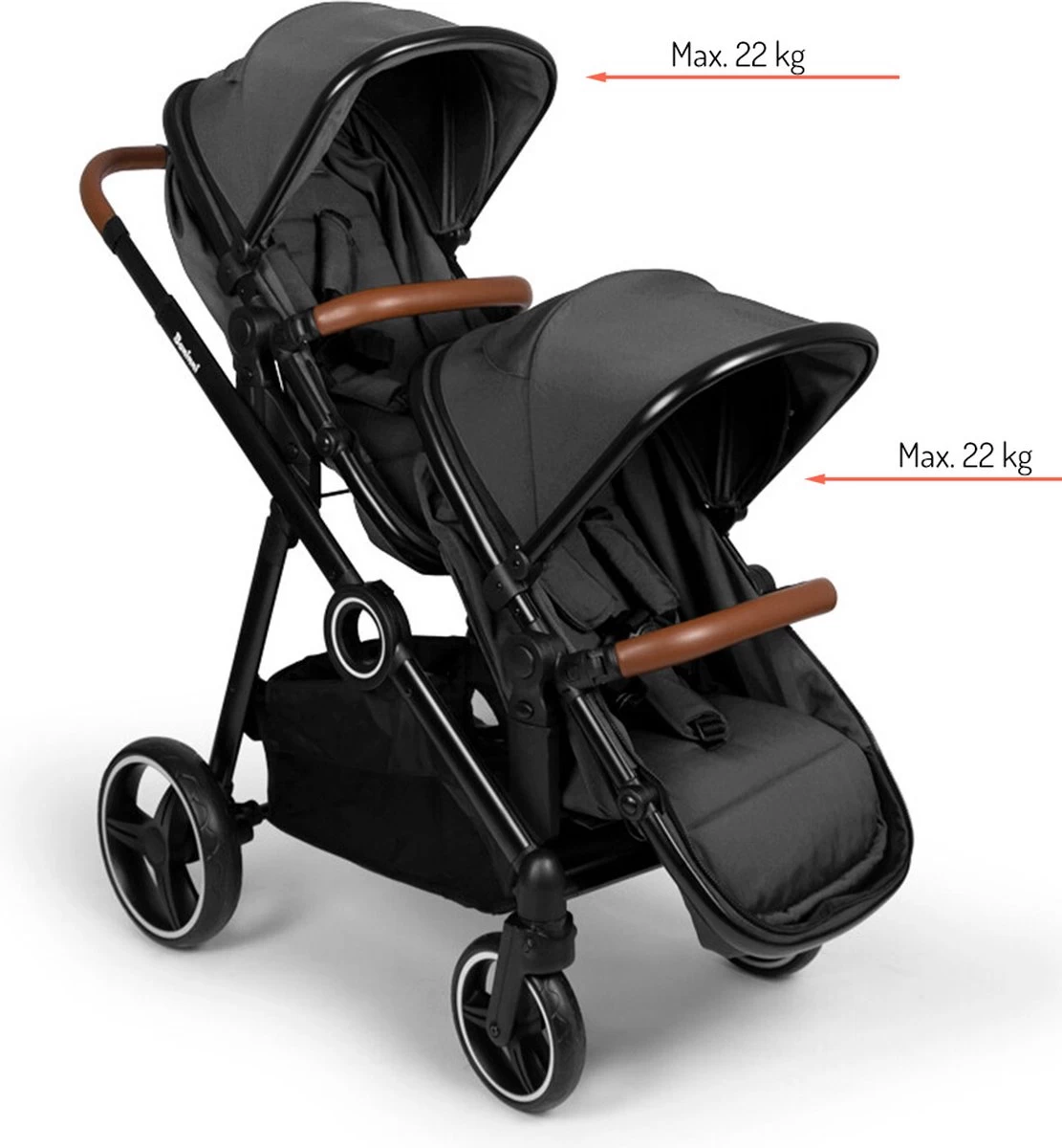 Baninni Duo Kinderwagen Luiz Grijs 7 Baninni Duo Kinderwagen Luiz Grijs - Afbeelding 7