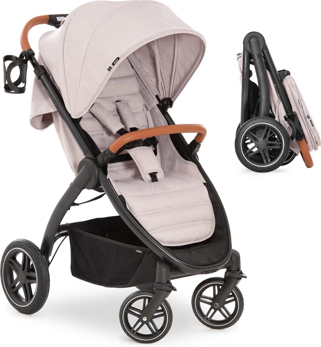 Hauck UpTown Buggy - Met één Hand Opvouwbaar - Beige 1 Hauck UpTown Buggy - Met één Hand Opvouwbaar - Beige