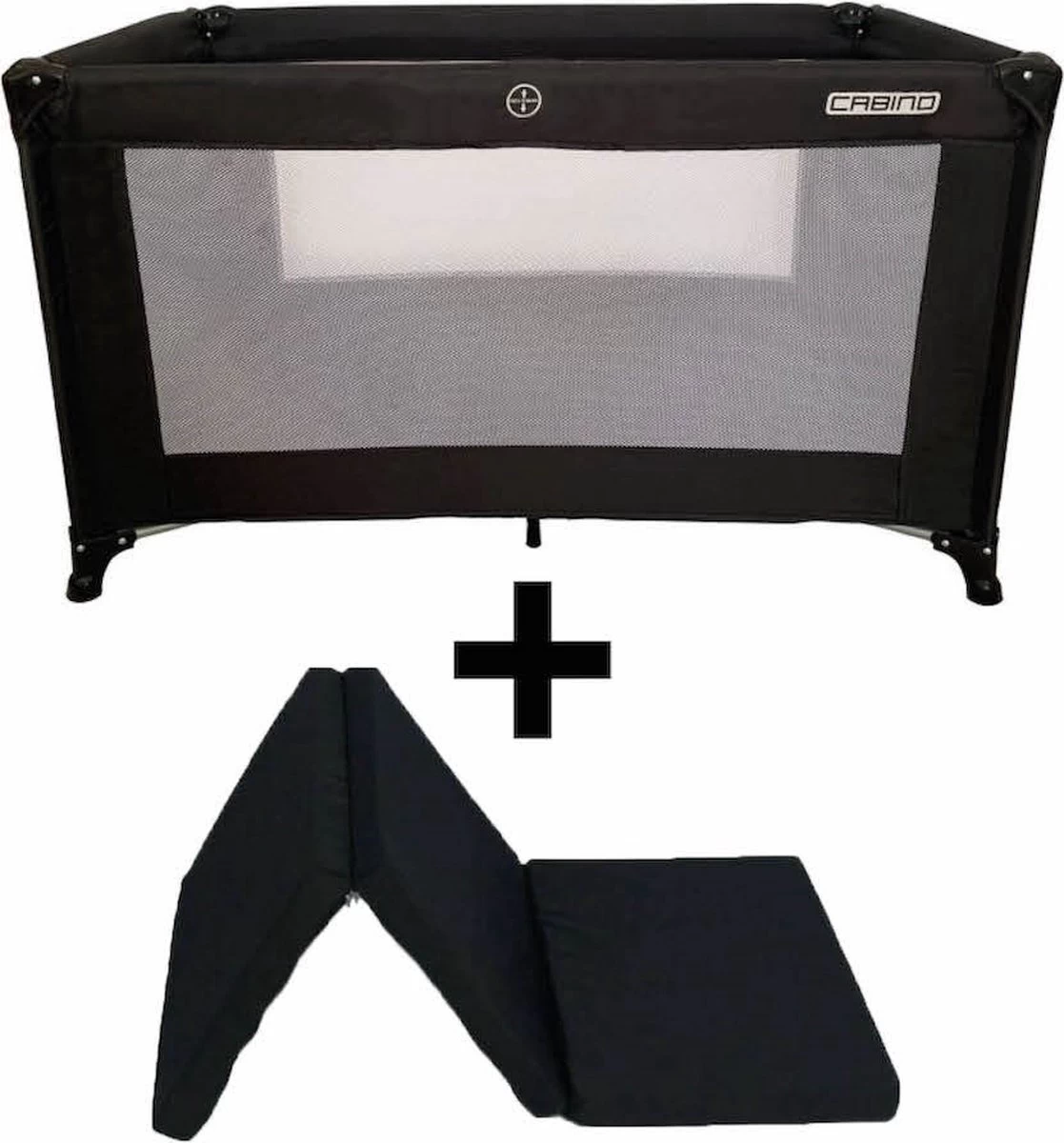 Cabino Campingbedje / Reisbed Set Inclusief Comfortabel Matras 60x120cm Zwart 1 Cabino Campingbedje / Reisbed Set Inclusief Comfortabel Matras 60x120cm Zwart