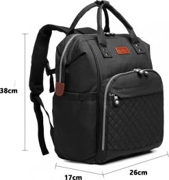 Miss Lulu Luiertas Rugzak - Inclusief Buggy En Kinderwagen Haken - Zwart (E6705 BK) -Babyproducten Winkel 1132x1200 4