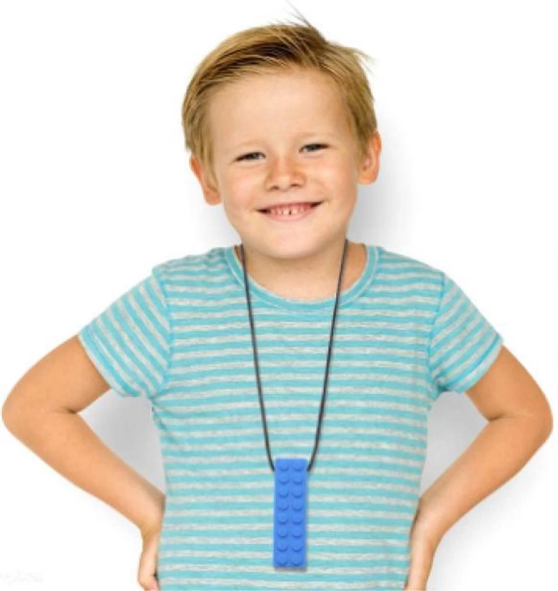 Bijtketting - Kauwketting | Bouwblokje Patroon Oranje 3 Bijtketting - Kauwketting | Bouwblokje Patroon Oranje - Afbeelding 3