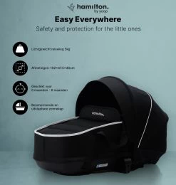 Hamilton By Yoop S1 Plus Buggy Met Monteerbare Premium Wieg – Nieuwer En Hoger 2023 Model - Stroller Met One Hand Folding Technologie – Zwart/Antraciet - Licht, Verstelbaar, Wendbaar - Geschikt Van 0 Maanden Tot 4 Jaar -Babyproducten Winkel 1139x1200 5