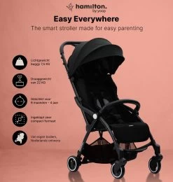 Hamilton By Yoop S1 Plus Buggy Met Monteerbare Premium Wieg – Nieuwer En Hoger 2023 Model - Stroller Met One Hand Folding Technologie – Zwart/Antraciet - Licht, Verstelbaar, Wendbaar - Geschikt Van 0 Maanden Tot 4 Jaar -Babyproducten Winkel 1139x1200 6