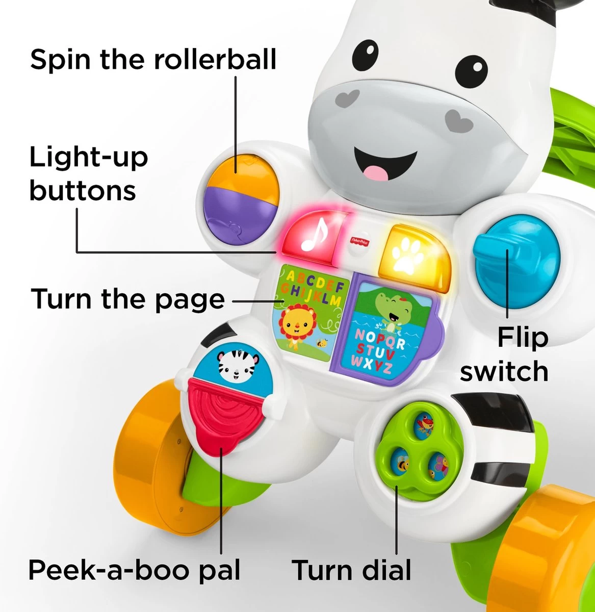 Fisher Price Fisher-Price Loop Met Mij Zebra - Looptrainer 16 Fisher Price Fisher-Price Loop Met Mij Zebra - Looptrainer - Afbeelding 16