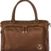 Grote Luiertas Double Zip Satchel Chestnut Redwood - Kunstleer - 42 Cm Breed