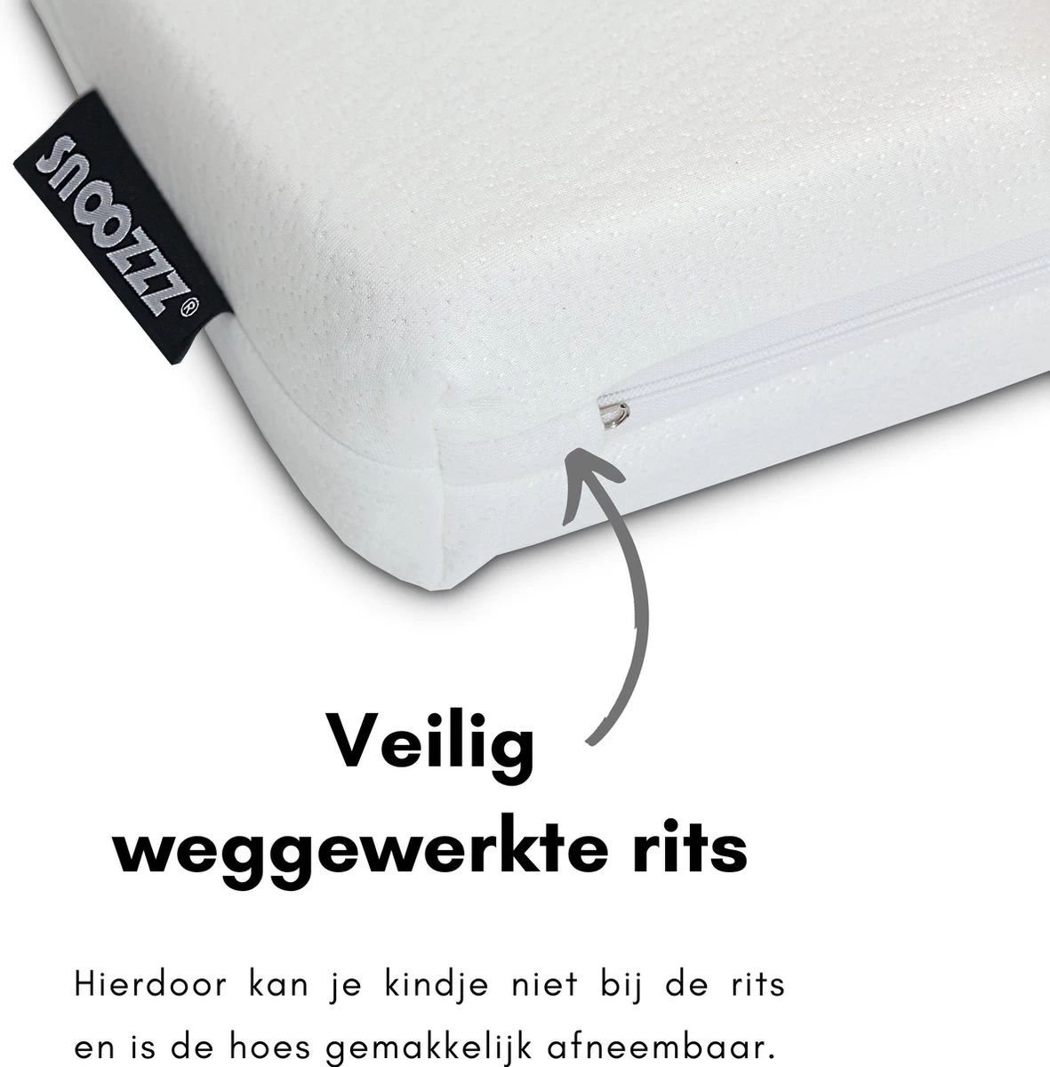 Snoozzz Reflux Kussen - Baby Hellend Kussen Voor Ledikant - Ventilerend - Met Wasbare Hoes - Wit 8 Snoozzz Reflux Kussen - Baby Hellend Kussen Voor Ledikant - Ventilerend - Met Wasbare Hoes - Wit - Afbeelding 8