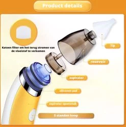 Premium Elektrische Oplaadbare Neus Reiniger Voor Baby En Kinderen - Inclusief Oplader, Handleiding En Batterijen - Hygiënische Neusreiniger - Baby Aspirator - Neuszuiger - Baby Neuspompje - Toetenveger - Baby Neusreiniger - Geel - Neusspoeler -Babyproducten Winkel 1187x1200