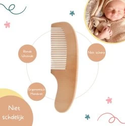 Baby Borstel - Baby Haarborstel - Baby Verzorging Set - Baby Borstel En Kam - Houten Baby Kam - Haarborstel Set - Babyshower Gift- Baby Verzorgingsproducten - Baby Kam - Kraamcadeau -Babyproducten Winkel 1188x1200 3