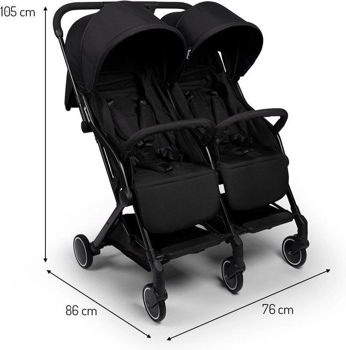 Baninni Duo Buggy Adige Zwart 15 Baninni Duo Buggy Adige Zwart - Afbeelding 15