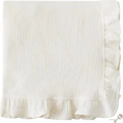Hydrofiele Doeken - Hydrofiele Doek 2 Laags - Gebroken Wit - Ruffle - Off White - 120x120cm - Katoen En Bamboe - Hydrofiele Doek Ruffle - Swaddle - Hydrofiele Doeken Ruffle - Hydrofiele Doek Ruffle XL - Emmailloter - Kraamcadeau