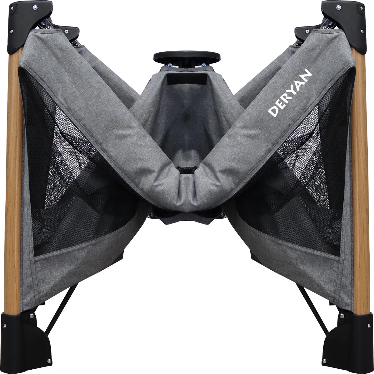 Deryan Luxe Campingbed Compleet - 120x60cm - Bodemverhoger - Verschoonblad - Opbergmand - Grijs 6 Deryan Luxe Campingbed Compleet - 120x60cm - Bodemverhoger - Verschoonblad - Opbergmand - Grijs - Afbeelding 6