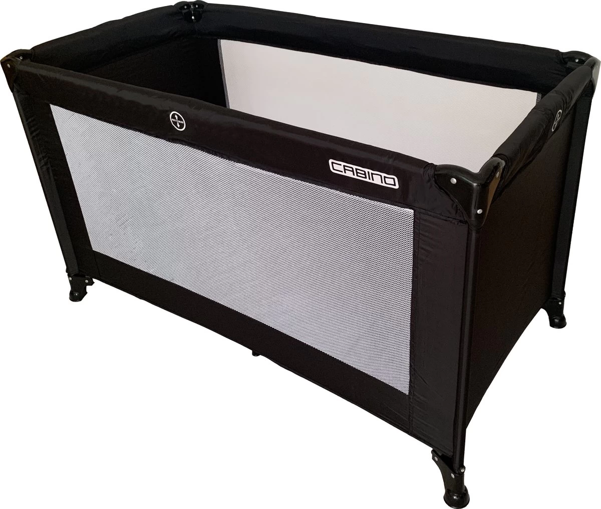 Cabino Campingbedje / Reisbed Set Inclusief Comfortabel Matras 60x120cm Zwart 3 Cabino Campingbedje / Reisbed Set Inclusief Comfortabel Matras 60x120cm Zwart - Afbeelding 3