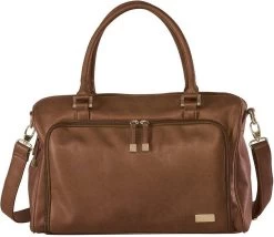 Grote Luiertas Double Zip Satchel Chestnut Redwood - Kunstleer - 42 Cm Breed -Babyproducten Winkel 1200x1039 4