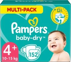Pampers® Pampers Baby-Dry Luiers - Maat 4+ (10-15 Kg) - 152 Stuks - Multi-Pack -Babyproducten Winkel 1200x1045