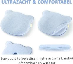 SIMIA™ Ergonomisch Babykussen Met Afneembare Hoes - Tegen Plat Achterhoofd - Hoofdkussen - Traagschuim Kussen - Memory Foam - Baby Steunkussen - Kraamcadeau - Blauw -Babyproducten Winkel 1200x1051 1