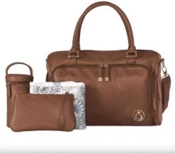 Grote Luiertas Double Zip Satchel Chestnut Redwood - Kunstleer - 42 Cm Breed -Babyproducten Winkel 1200x1056 2