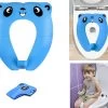 Merkloos WC Verkleiner Blauw Panda Ontwerp - Toilettrainer - Opvouwbare Toilet Zitje - Toiletbril Verkleiner - Kinder WC Bril