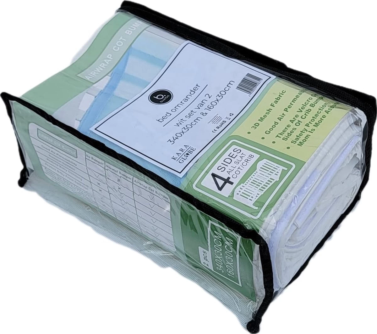 Buxibo - Baby Bed Omrander - Bedbumper - Hoofdbeschermer - Set Van 2 - 340x30cm & 160x30cm 14 Buxibo - Baby Bed Omrander - Bedbumper - Hoofdbeschermer - Set Van 2 - 340x30cm & 160x30cm - Afbeelding 14
