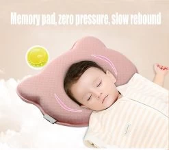 MINIIYOU® Orthopedisch Baby Hoofdkussen Roze - Plat Hoofd - Katoen - Traagschuim Vulling -Babyproducten Winkel 1200x1062 1