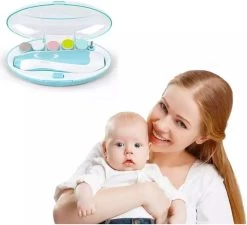 WVspecials® Elektrische Baby NagelKnipper Blauw & Handige Opberg Doos Elektrische Baby Nagelschaartje- Baby Nagelknipper - Baby Nageltrimmer - Baby Nagelset - Baby Nagelvijl - Voor Baby - Ultra Stil (slapend Knippen) - Black Friday - Sinterklaas -Babyproducten Winkel 1200x1092