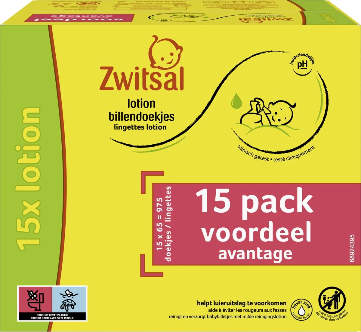 Zwitsal Lotion Billendoekjes Alcoholvrij - 965 Doekjes - Voordeelverpakking 2 Zwitsal Lotion Billendoekjes Alcoholvrij - 965 Doekjes - Voordeelverpakking - Afbeelding 2