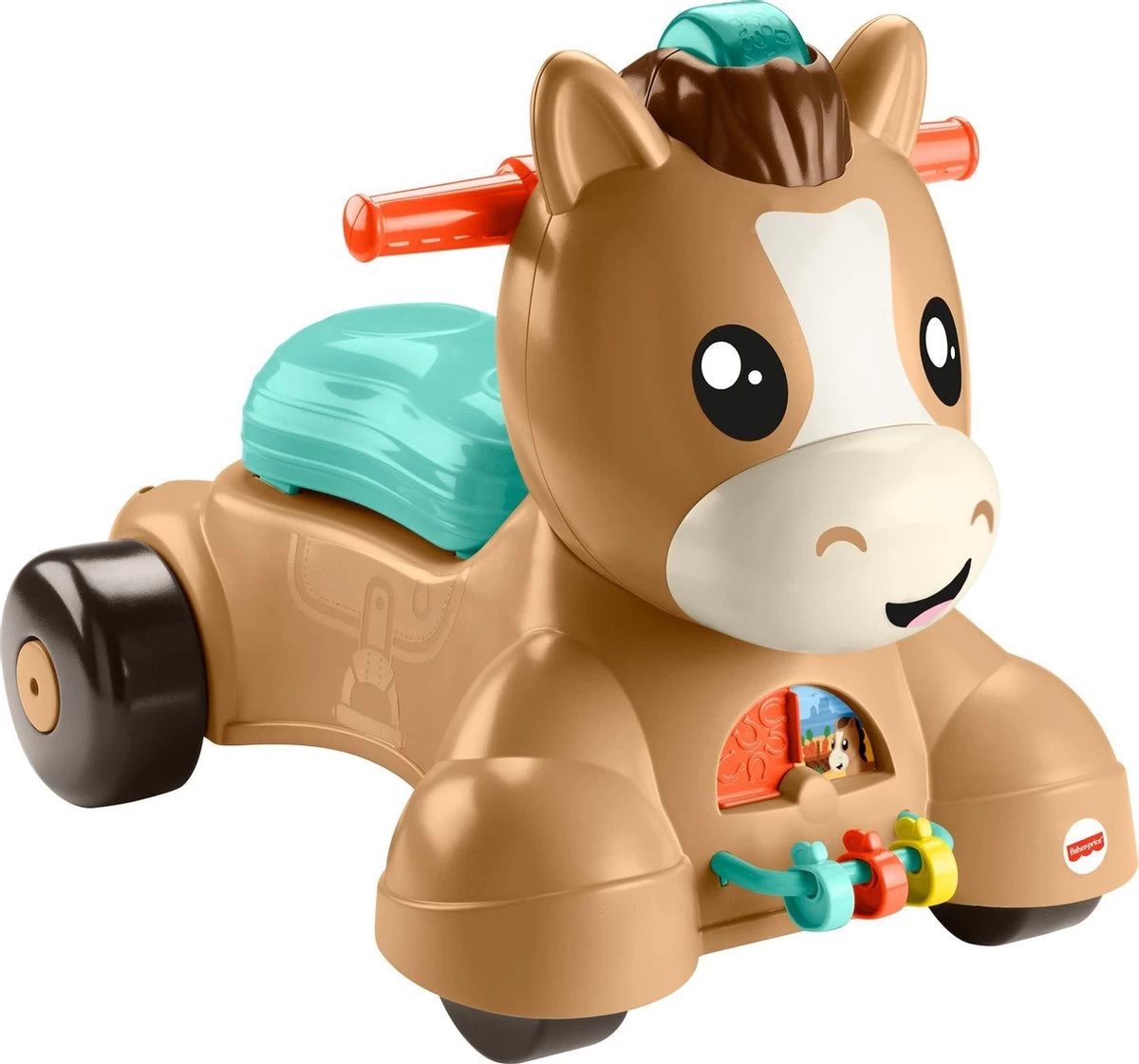Fisher Price Fisher-Price Pony Loopvriendje - Looptrainer Baby - Bruin - Groen 9 Fisher Price Fisher-Price Pony Loopvriendje - Looptrainer Baby - Bruin - Groen - Afbeelding 9