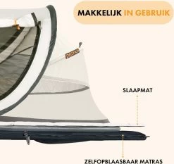 Deryan Peuter Luxe Campingbedje – Inclusief Zelfopblaasbare Matras - Cream -Babyproducten Winkel 1200x1132 6