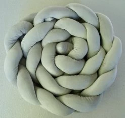 Baby Bed Bumper Gevlochten, Boxomrander, Hoofdbeschermer, Bedbumper,boxrand (2 Meter) Van Baby-slofje.nl , Grijs -Babyproducten Winkel 1200x1132 8