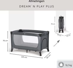Hauck Dream N Play Plus Campingbedje Set - Met Matras En Muggennet - Grijs -Babyproducten Winkel 1200x1134 4
