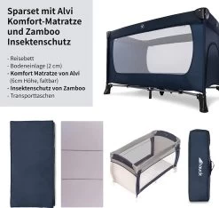 Hauck Dream N Play Plus Campingbedje Set - Met Matras En Muggennet - Navy -Babyproducten Winkel 1200x1136 3
