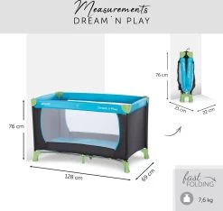 Hauck Dream N Play Campingbedje - Waterblue -Babyproducten Winkel 1200x1139 4