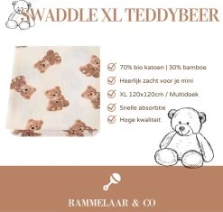 Hydrofiele Doek - Hydrofiele Doek XL - Teddybeer - 120x120cm - Hydrofiel - Swaddle - Multidoek - Superzacht - Hydrofiele Luier -XL - Bamboe - Hydrofiele Doek Teddybeer - Omslagdoek - Emmailloter - Kraamcadeau -Babyproducten Winkel 1200x1141 1