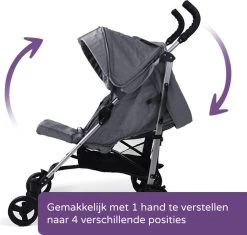 Prénatal Luxe Buggy – Kinderwagen Met Boodschappenmand En Zonneklep - Verstelbare Wandelwagen – Inklapbaar Met 1 Hand - Plooibuggy Grijs -Babyproducten Winkel 1200x1144 4