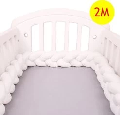 Baby Bed Bumper Gevlochten, Boxomrander, Hoofdbeschermer, Bedbumper,boxrand (2 Meter) Van Baby-slofje.nl Wit -Babyproducten Winkel 1200x1150 9