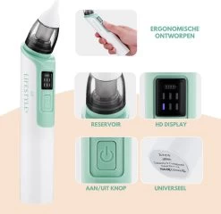 SP Lifestyle ® Neusreiniger Baby - Elektrische Neuszuiger Met USB - Snoetenpoetsers - Snotzuiger Baby - 6 Verschillende Standen -Babyproducten Winkel 1200x1166