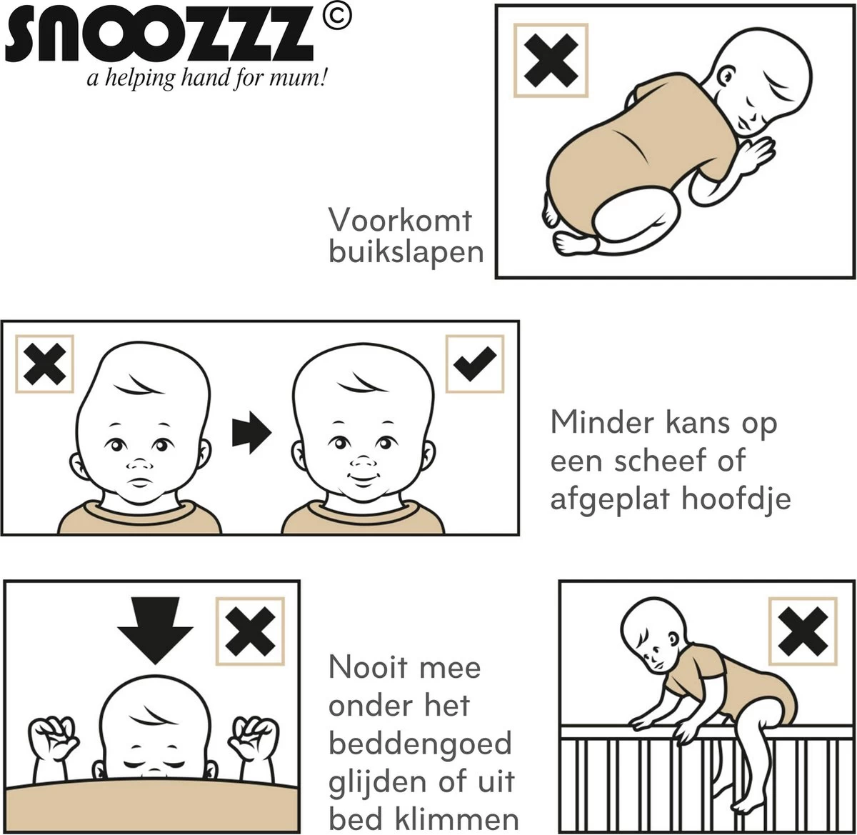 Snoozzz Slaapwikkel Regular - Baby Slaaphulp - Voorkomt Voorkeurshouding - Geschikt Voor Wieg En Ledikant - 0+ Maanden - Wit/Grijs - 180 X 50 Cm 4 Snoozzz Slaapwikkel Regular - Baby Slaaphulp - Voorkomt Voorkeurshouding - Geschikt Voor Wieg En Ledikant - 0+ Maanden - Wit/Grijs - 180 X 50 Cm - Afbeelding 4