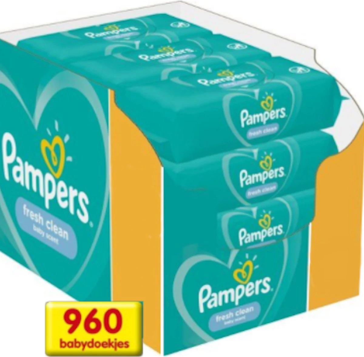 Pampers® 1 Doos Pampers Fresh Clean Babydoekjes XXL - 12 X 80 Stuks 1 Pampers® 1 Doos Pampers Fresh Clean Babydoekjes XXL - 12 X 80 Stuks