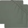 Jollein Baby Hoeslaken Boxmatras Jersey 75x95cm - Ash Green - 2 Stuks