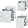Meyco Clouds/Dots/Feathers Starterset - 9-pack - Hydrofiel - Stone Green