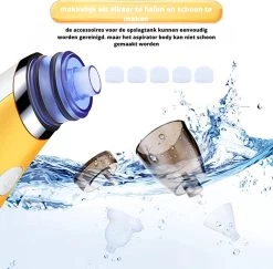 Premium Elektrische Oplaadbare Neus Reiniger Voor Baby En Kinderen - Inclusief Oplader, Handleiding En Batterijen - Hygiënische Neusreiniger - Baby Aspirator - Neuszuiger - Baby Neuspompje - Toetenveger - Baby Neusreiniger - Geel - Neusspoeler -Babyproducten Winkel 1200x1182