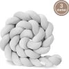 Bedbumper - Bedomrander - Bedbumper Ledikant - Bedbumper Gevlochten - Boxomrander - Babykamer Accessoires - 3 Meter - Katoen - Grijs