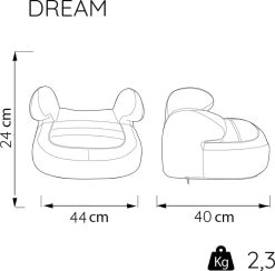 Nania - Zitverhoger Dream Luxe - Groep 2/3 (van 15 Tot 36 Kg) - 3 Tot 12 Jaar - Grijs -Babyproducten Winkel 1200x1186 2